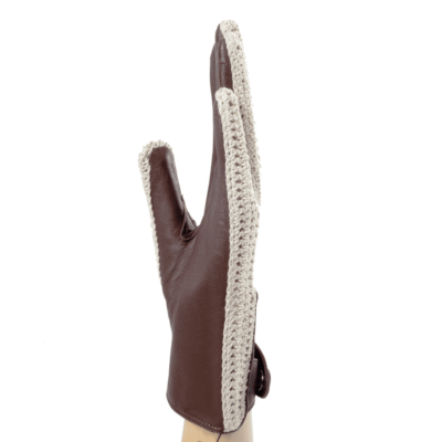 Gant Auto Long Femme En Agneau Crochet Coton Fait – Image 4