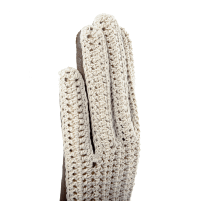 Gant Auto Long Femme En Agneau Crochet Coton Fait – Image 5