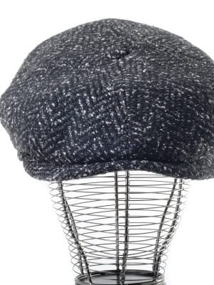 Casquette Ronde Pour Homme En Laine Acrylique Noir