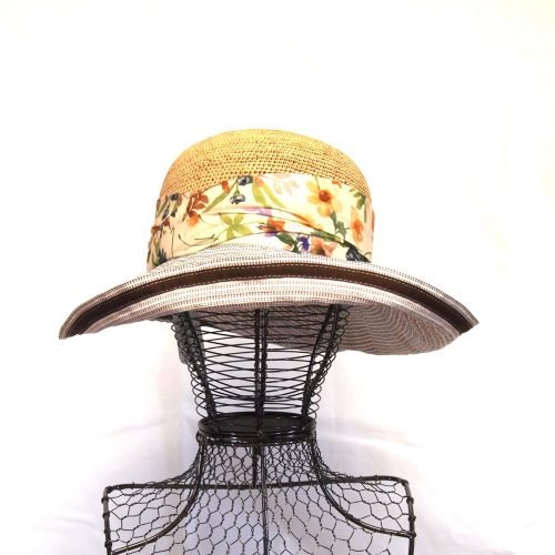 Chapeau De Plage Raffia Et Soie