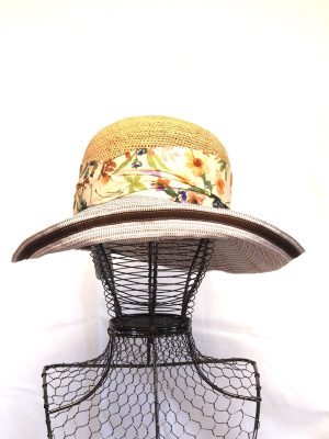 Chapeau De Plage Raffia Et Soie