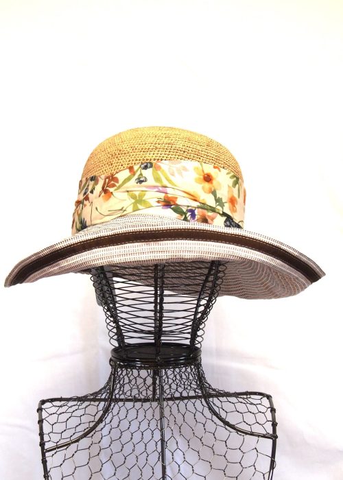 Chapeau De Plage Raffia Et Soie